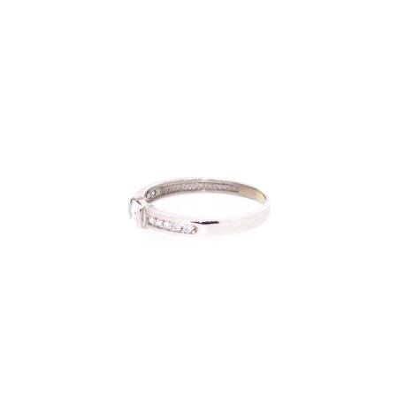 ANILLO EN ORO BLANCO DE 18KT CON CIRCONITAS