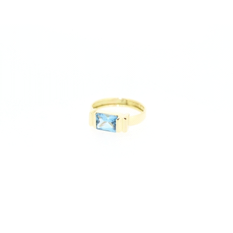 ANILLO EN ORO CON TOPACIO AZUL