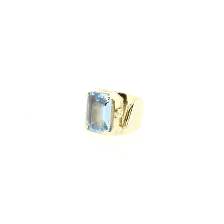 ANILLO EN ORO CON TOPACIO AZUL