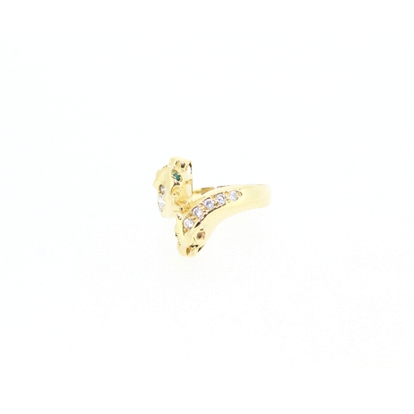 ANILLO PUMA EN ORO CON CIRCONITAS