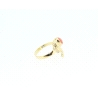 ANILLO EN ORO CON CORAL Y CIRCONITAS