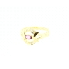 ANILLO EN ORO CON GEMA ROSA Y CIRCONITAS