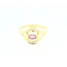 ANILLO EN ORO CON GEMA ROSA Y CIRCONITAS