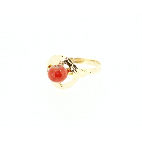 ANILLO EN ORO DE 18KT CON CORAL