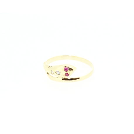 ANILLO SERPIENTE CON RUBIES Y CIRCONITAS