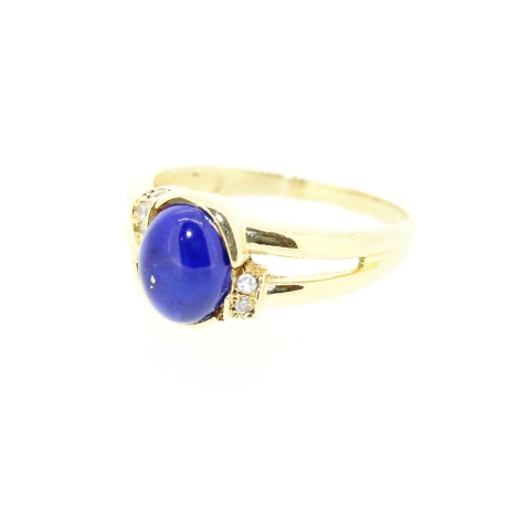 ANILLO  CON LAPISLAZULI Y CIRCONITAS