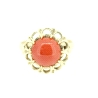 ANILLO ROSETON EN ORO DE 18KT CON CORAL