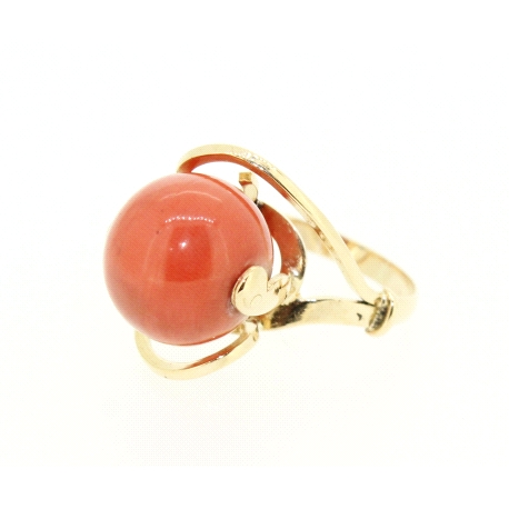 ANILLO EN ORO DE 18KT CON CORAL