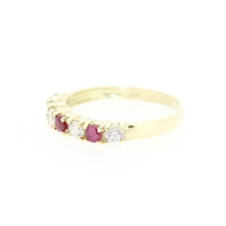 ANILLO EN ORO CON RUBIES Y CIRCONITAS