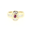 ANILLO EN ORO CON CIRCONITAS Y RUBIES