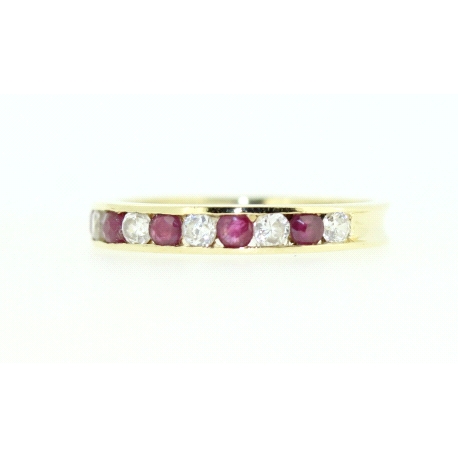 ANILLO EN ORO CON CIRCONITAS Y RUBIES