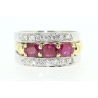 ANILLO EN ORO CON RUBIES Y CIRCONITAS