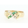 ANILLO EN ORO CON CIRCONITAS Y ESMERALDA