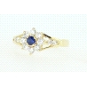 ANILLO EN ORO CON CIRCONITAS Y ZAFIRO