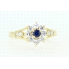 ANILLO EN ORO CON CIRCONITAS Y ZAFIRO