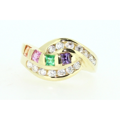 ANILLO EN ORO DE 18KT CON PIEDRAS