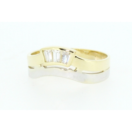 ANILLO EN ORO BICOLOR CON CIRCONITAS