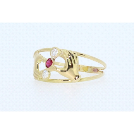 ANILLO MANOS EN ORO CON CIRCONITAS