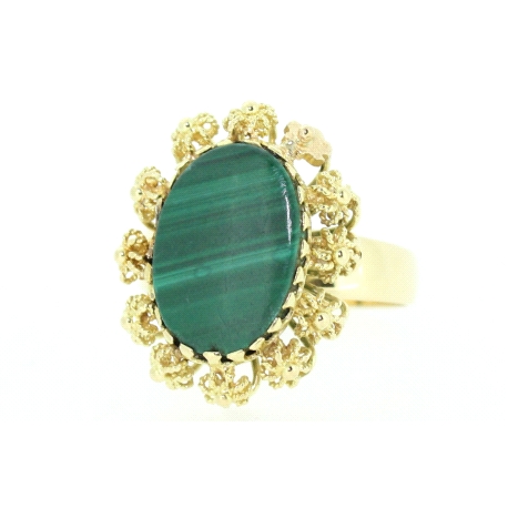 ANILLO EN ORO CON AMAZONITA VERDE