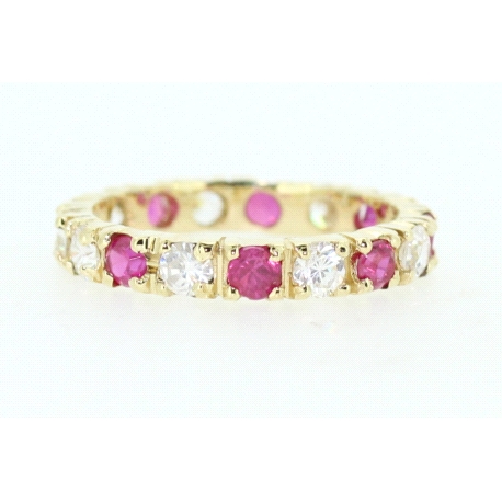 ANILLO EN ORO CON RUBIES Y CIRCONITAS