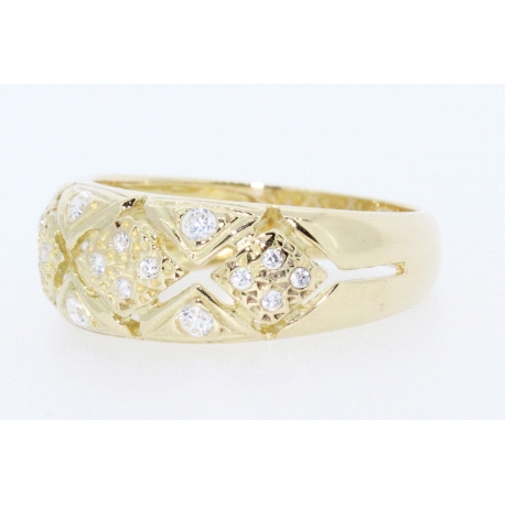 ANILLO EN ORO DE 18KT. Y CIRCONITAS