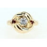 ANILLO EN ORO CON CIRCONITA Y RUBIES