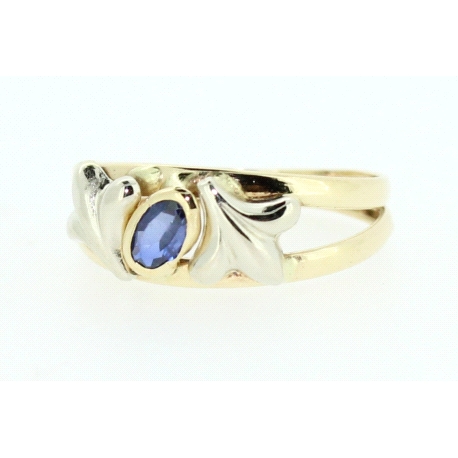 ANILLO EN ORO CON ZAFIRO SINTÉTICO