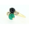 ANILLO EN ORO CON JADE Y CIRCONITAS