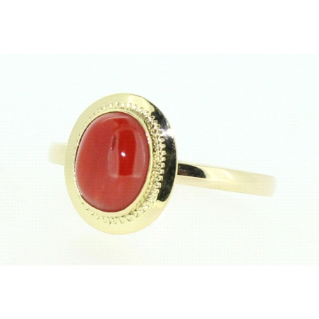 ANILLO EN ORO DE 18KT CON CORAL