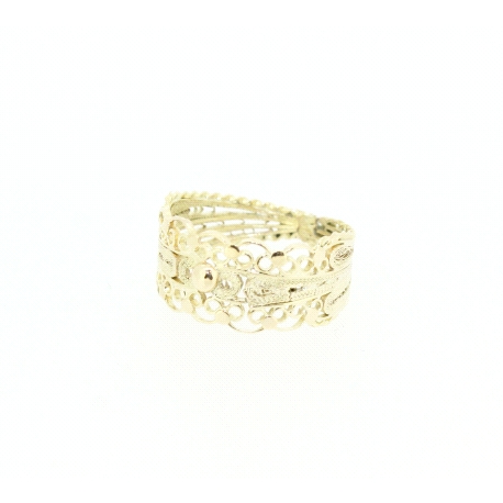 ANILLO LABRADO EN ORO DE 14KT