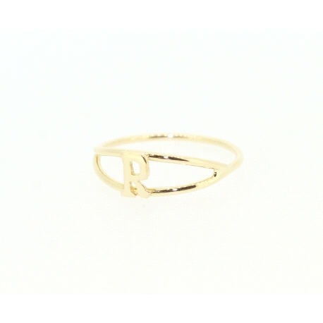 ANILLO LETRA R EN ORO DE 18KT