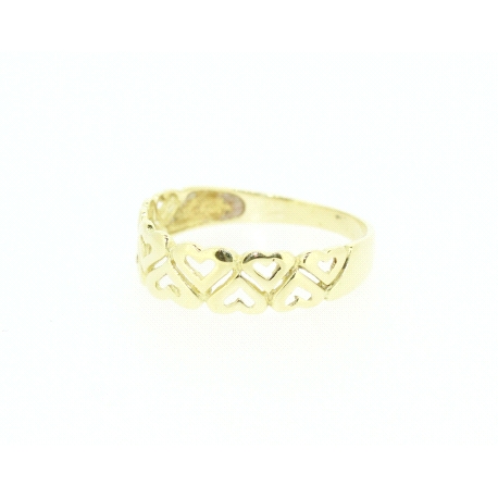 ANILLO EN ORO DE 18KT CON CORAZONES