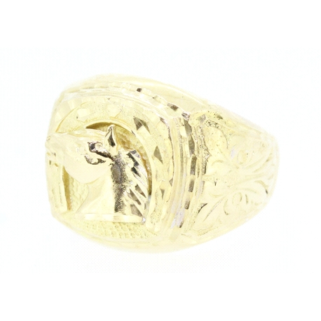 ANILLO DE HERRADURA EN ORO MACIZO