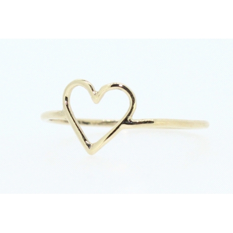 ANILLO CON CORAZON EN ORO DE 18KT