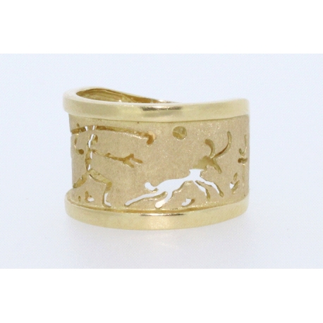 ANILLO EN ORO CON DIBUJOS PREHISTORICOS