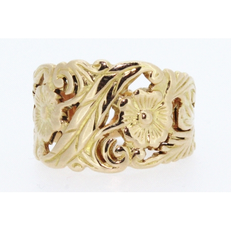 ANILLO EN ORO DE 18KT CON RELIEVES