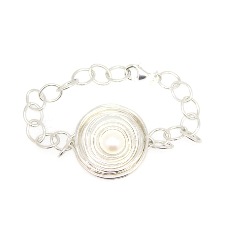 PULSERA TOUS EN PLATA CON PERLA