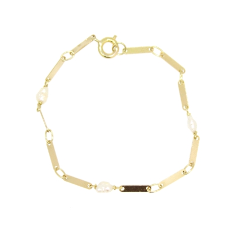 PULSERA EN ORO CON PERLAS