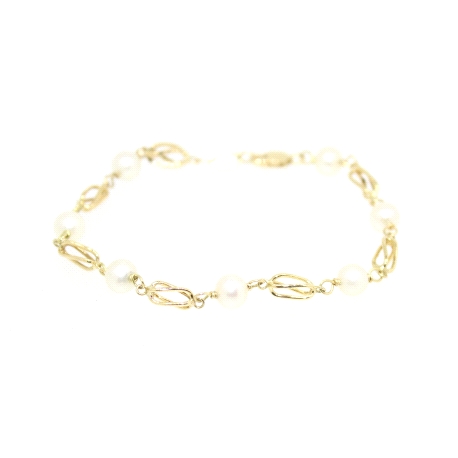 PULSERA EN ORO CON PERLAS