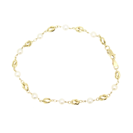 PULSERA EN ORO CON PERLAS