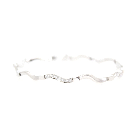 PULSERA DE DISEÑO EN ORO BLANCO CON CIRCONITAS