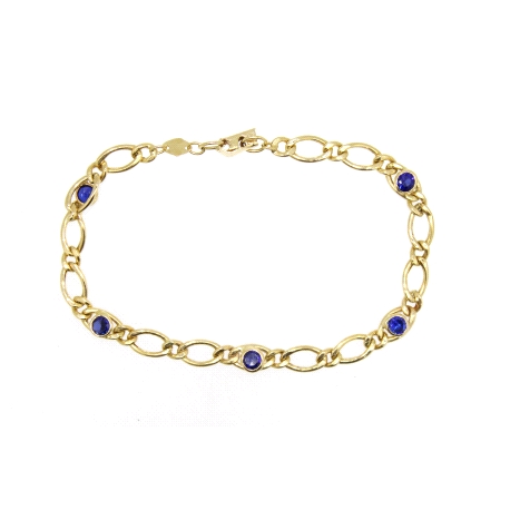 PULSERA BILBAO-BARBADA EN ORO CON ZAFIROS