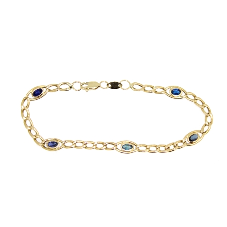 PULSERA BILBAO EN ORO CON ZAFIROS