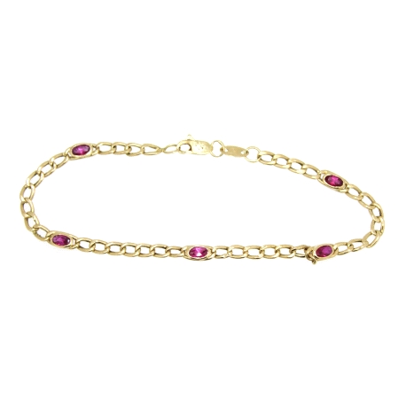 PULSERA BILBAO EN ORO CON ZAFIRO ROSA