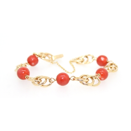 PULSERA EN ORO CON CORALES