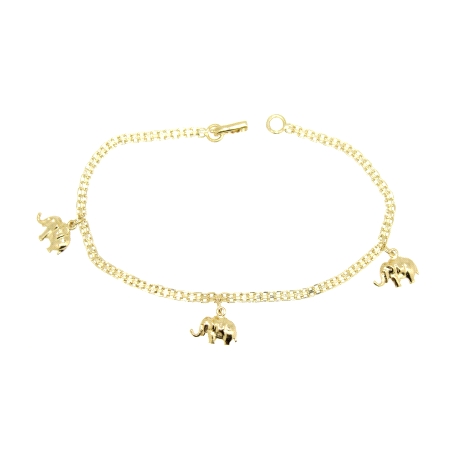 PULSERA EN ORO CON ELEFANTES