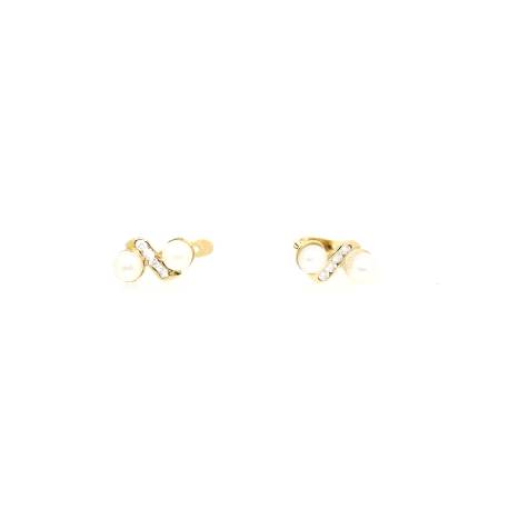 PENDIENTES  EN ORO DE 18 KT CON PERLAS