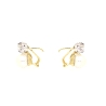 PENDIENTES EN ORO CON PERLAS Y BRILLANTES