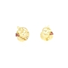 PENDIENTES EN ORO  MATE Y BRILLO CON RUBIES