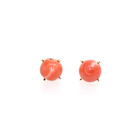 PENDIENTES EN ORO DE 18 KT CON CORAL